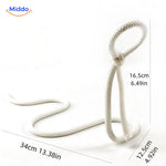 Wine bottle holder with white rope and knot detail.