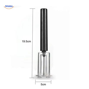 Air pressure wine opener demonstrating effortless cork extraction method.