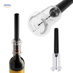 Sleek black wine opener with durable stainless steel construction.
