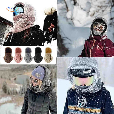 Thermo balaclava designed for skiing and snowboarding with protective fleece coverage.
