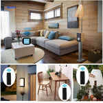 Wireless temperature and humidity meter with LCD display for monitoring multiple rooms.