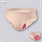 Variant styling of women's gel-padded cycling brief designed for extended comfort.