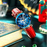 Second clean product photo of the women's gold elegance watch with leather strap.