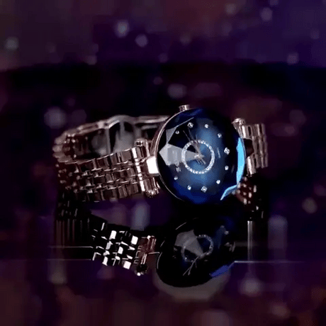 Animated overview of the women's stainless steel water-resistant watch showing key features.