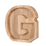 Wooden piggy bank shaped like alphabet letter G, fun money savings bank for kids.