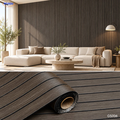 Woodline self-adhesive PVC wall panels – Dark Brown – GS006
