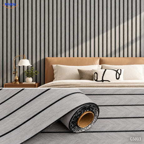 Woodline self-adhesive PVC wall panels – Light Gray – GS003