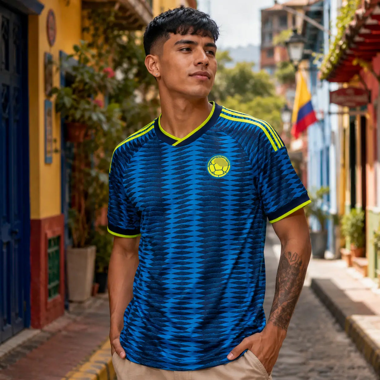 Colombia blue World Cup 2026 supporter jersey.