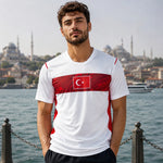 Turkey white World Cup supporter jersey with national colors.
