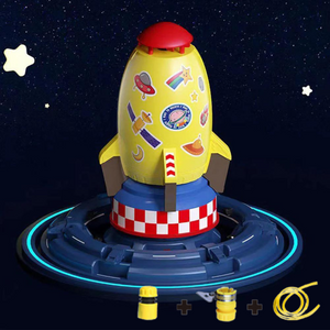 Yellow SplashRocket space rocket design water sprinkler.