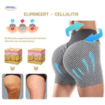 Cellulite-smoothing compression technology in high-waisted yoga shorts with textured jacquard finish.