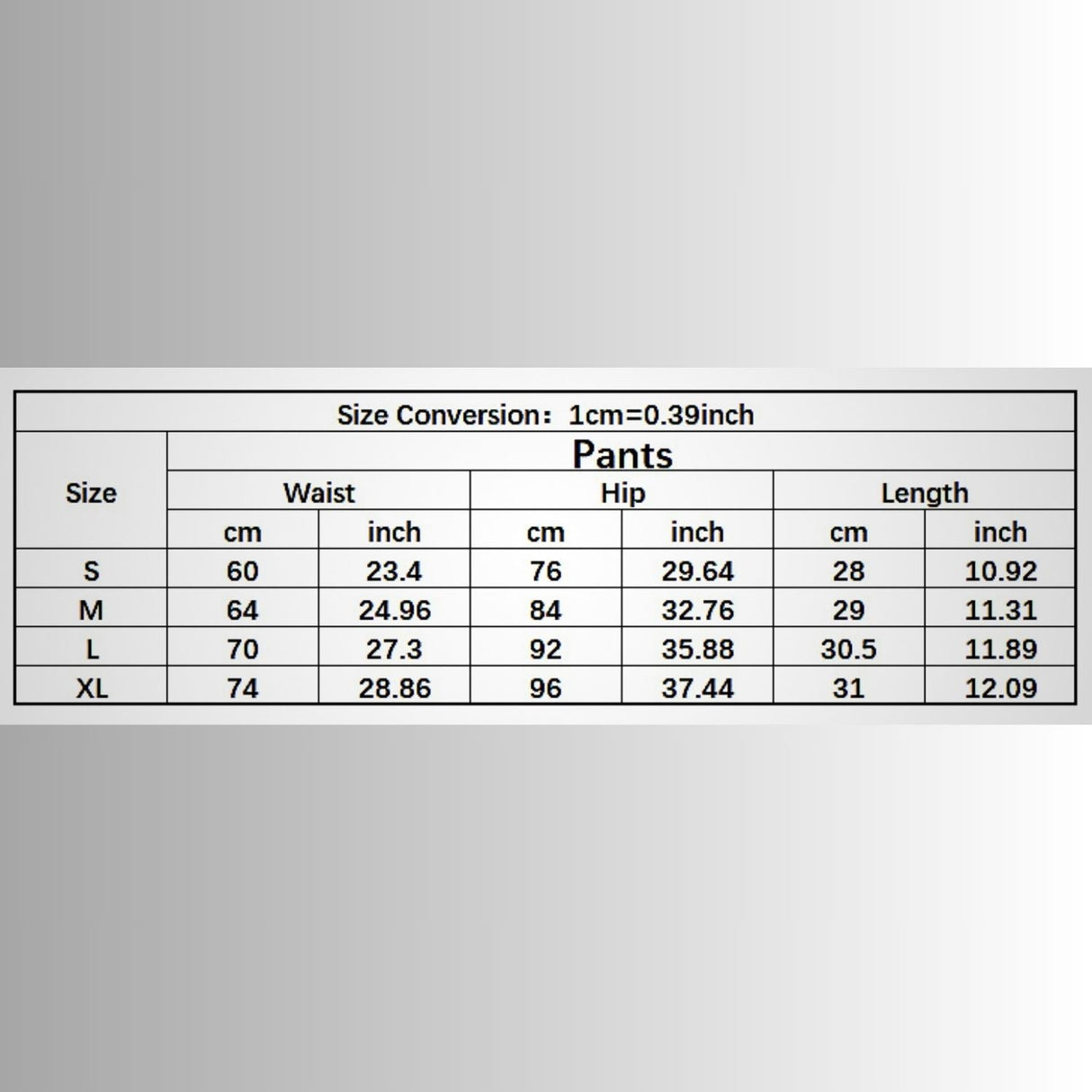 High-waisted yoga shorts sizing guide and fit chart for comfortable breathable support.