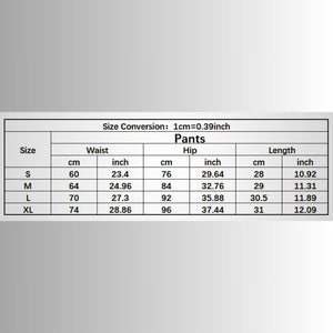 High-waisted yoga shorts sizing guide and fit chart for comfortable breathable support.