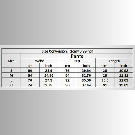 High-waisted yoga shorts sizing guide and fit chart for comfortable breathable support.