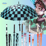 ZenBrella anime umbrella showcasing black and green design with character print
