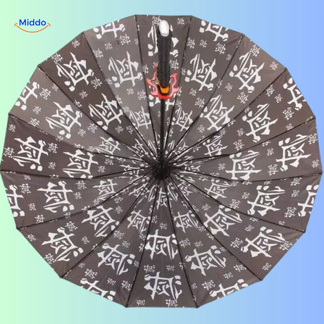 Collection of four ZenBrella umbrellas showcasing different anime patterns and colors
