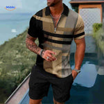 Zippora plaid gold and black modern stylish zip shirt outfit.