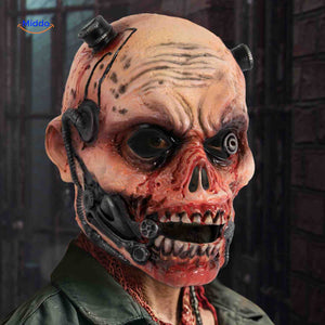 Bloody zombie latex mask with authentic gory Halloween horror effects.