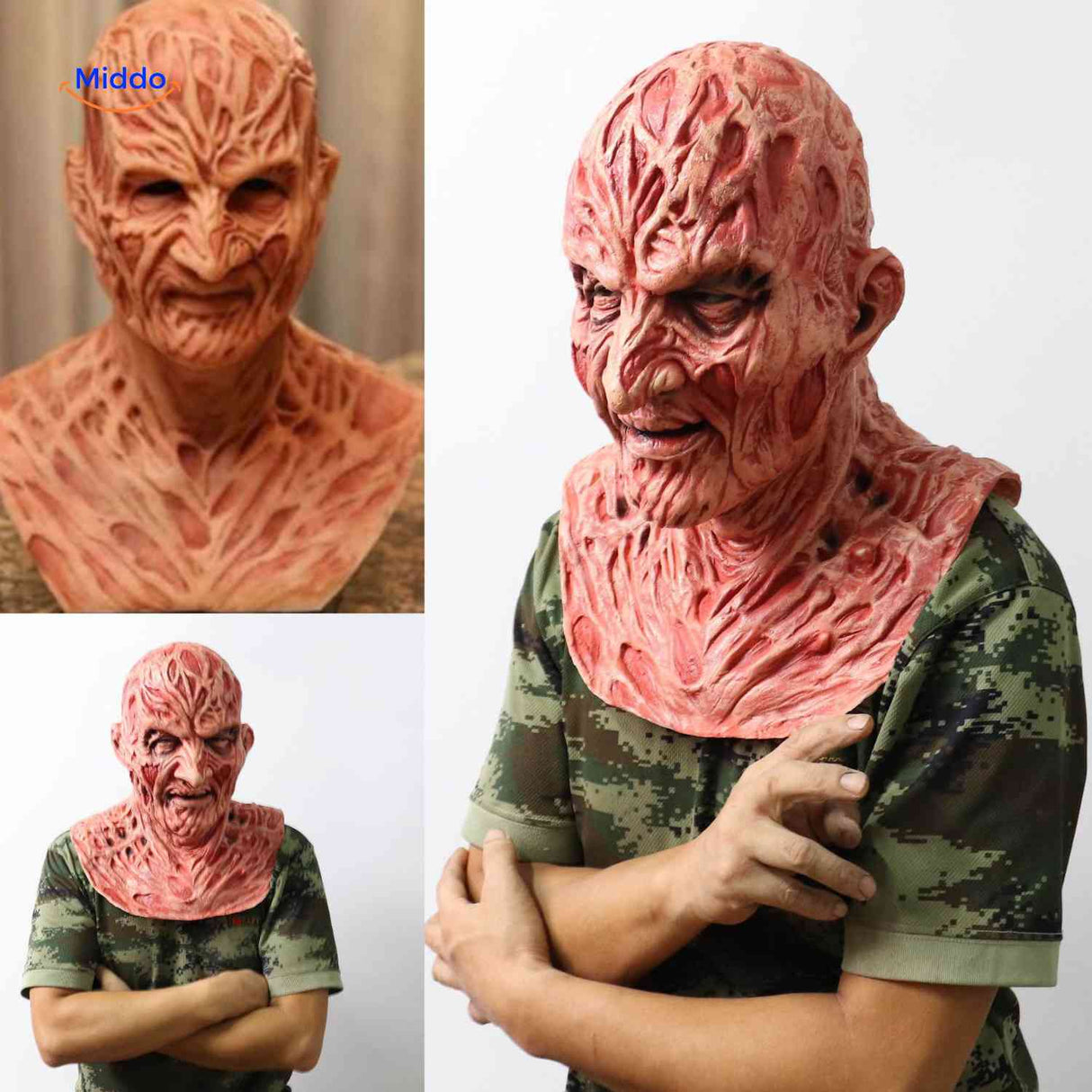Zombiora realistic zombie mask shown from multiple angles and perspectives.