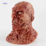 Zombiora mask styled with hat accessory featuring red eye makeup detail.